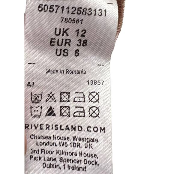 NWT RIVER ISLAND mini dress open back sleeveless rushed SIZE 8 Peach - Picture 4 of 9